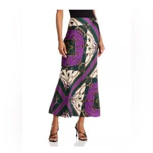 Veronica Beard Purple and Green Midi Skirt